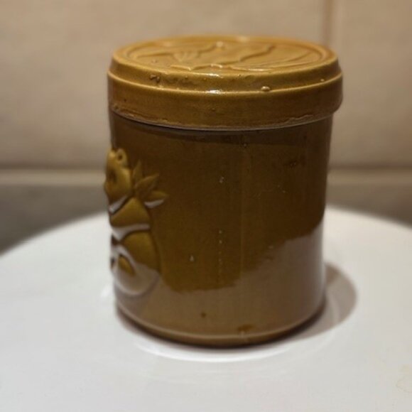 Vintage Sheila Fournier Ceramic Pottery Cannister Panda Bamboo Glazed 4.75" - Picture 5 of 9